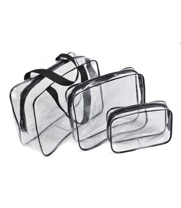 К-т от 3бр. прозрачни несесери с цип