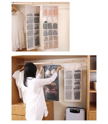 Двулицев висящ органайзер за гардероб с вградена закачалка 30 отделения