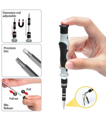 Комплект от 115 отвертки и аксесоари за ремонт на телефони и лаптопи