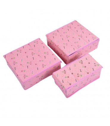 Комплект от 3бр. сгъваеми органайзери с капаци, за бельо и чорапи