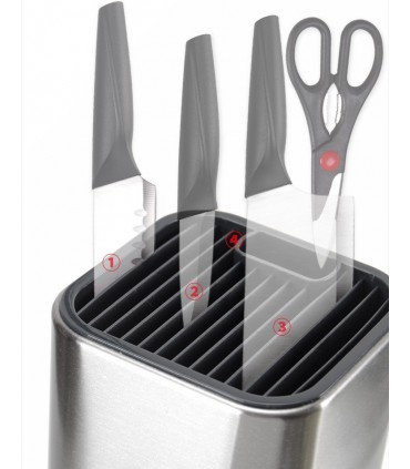 Стойка за кухненски ножове с отделение за ножица