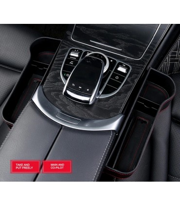 ОРГАНАЙЗЕР ЗА АВТОМОБИЛ ТИП ПОДЛАКЪТНИК ЗА ЧАША И ТЕЛЕФОН С КОЖЕНО ПОКРИТИЕ