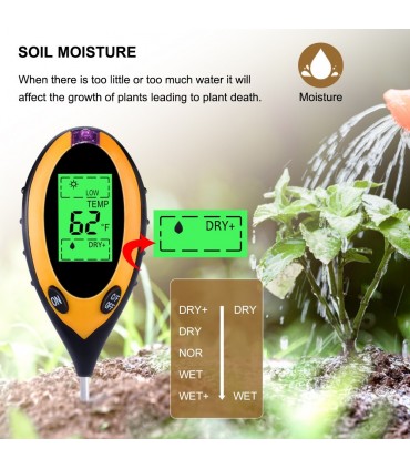 Сонда 4 в 1 - за измерване на земната повърхност: Температура, Влажност, pH, Интезитет на светлина.