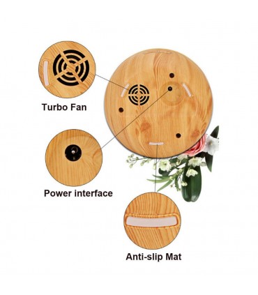 Арома Дифузер за етерични масла 300мл. за Ароматерапия Овлажнител за въздух с Йонизатор и LED светлини