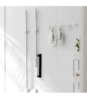 Сгъваема закачалка за стена за дръжка на моп, метла, стирка