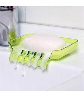 Поставка за сапун и гъба с улеи за отцеждане на водата в мивката