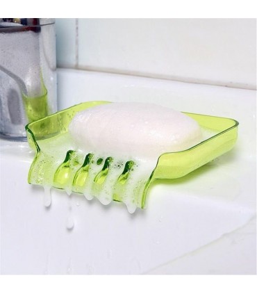 Поставка за сапун и гъба с улеи за отцеждане на водата в мивката