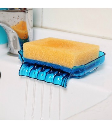 Поставка за сапун и гъба с улеи за отцеждане на водата в мивката