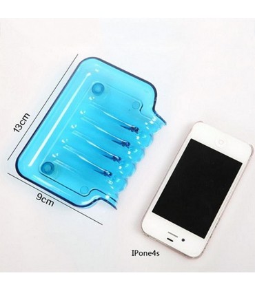 Поставка за сапун и гъба с улеи за отцеждане на водата в мивката