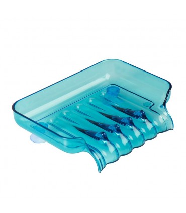 Поставка за сапун и гъба с улеи за отцеждане на водата в мивката