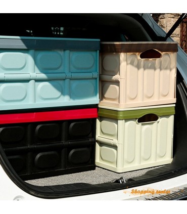 Пластмасов органайзер за багажник на кола, сгъваем контейнер с капак