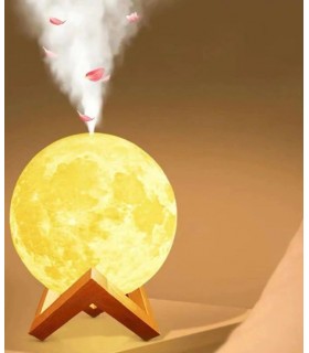 Комбиниран ароматизатор и нощна лампа 3в1 в триизмерна, релефна форма на луна