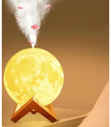 Комбиниран ароматизатор и нощна лампа 3в1 в триизмерна, релефна форма на луна