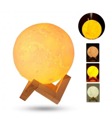 Комбиниран ароматизатор и нощна лампа 3в1 в триизмерна, релефна форма на луна