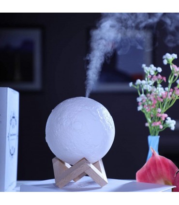 Комбиниран ароматизатор и нощна лампа 3в1 в триизмерна, релефна форма на луна