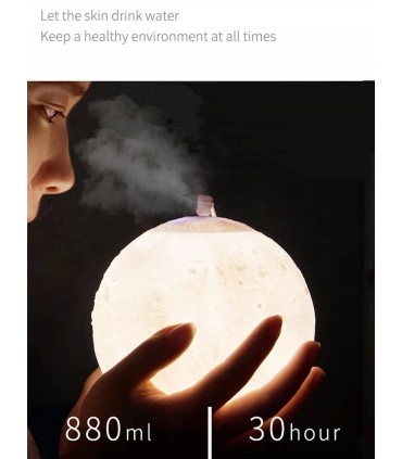 Комбиниран ароматизатор и нощна лампа 3в1 в триизмерна, релефна форма на луна