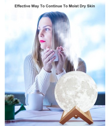 Комбиниран ароматизатор и нощна лампа 3в1 в триизмерна, релефна форма на луна