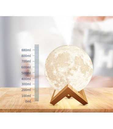 Комбиниран ароматизатор и нощна лампа 3в1 в триизмерна, релефна форма на луна