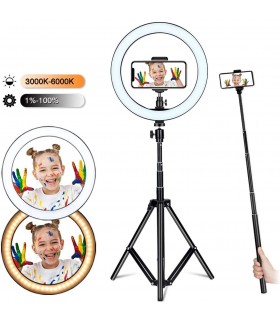 LED ринг лампа с трипод, осветление за TikTok, streaming, видео чат, с три режима