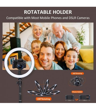 LED ринг лампа с трипод, осветление за TikTok, streaming, видео чат, с три режима