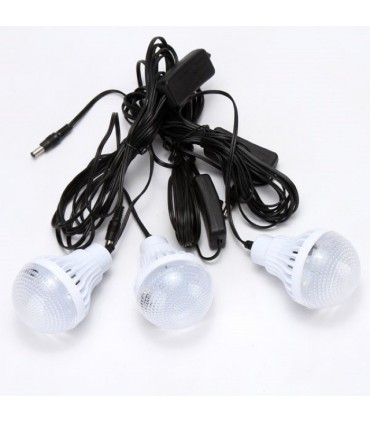 Соларна система GDLITE 3 за домашно и къмпинг осветление, и 3 крушки