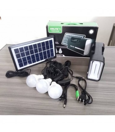Соларна система GDLITE 3 за домашно и къмпинг осветление, и 3 крушки