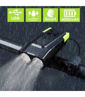Фар за велосипед, Акумулаторна батерия 4000mAh, 2 х LED крушки T6