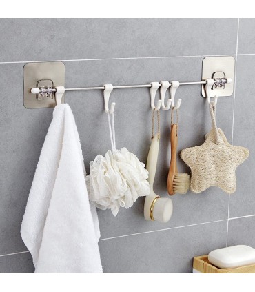 Закачалка за кухненски прибори със 6 куки БЕЗ ПРОБИВАНЕ