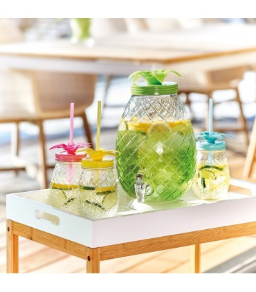 СТЪКЛЕН БУРКАН ЗА НАПИТКИ И КОКТЕЙЛИ С ФОРМА НА АНАНАС