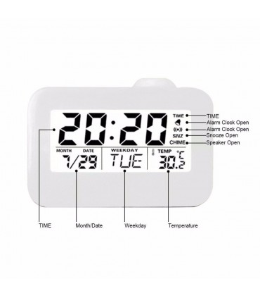 Часовник с проекция на час и активиране чрез пляскане