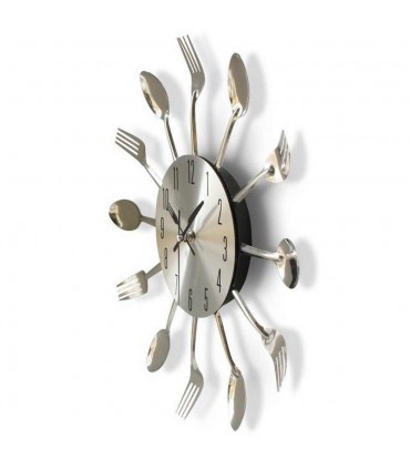 Кухненски часовник за стена с дизайн от вилици и лъжици
