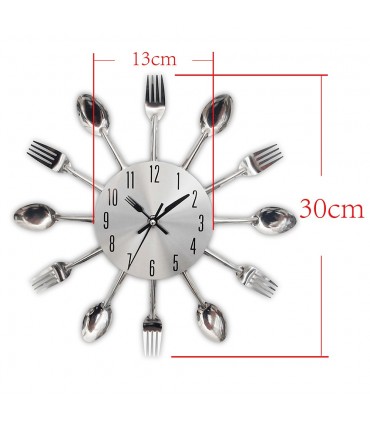 Кухненски часовник за стена с дизайн от вилици и лъжици