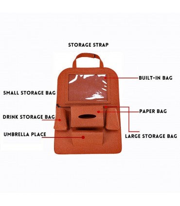 Органайзер за автомобилна седалка с прозрачен джоб за iPad и таблет модел 2900