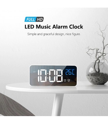 LED настолен часовник с големи цифри и термометър - 8808