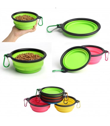 Сгъваема силиконова купа за вода или храна за домашни любимци