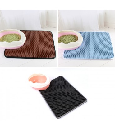 Двуслойна постелка за пред котешка тоалетна