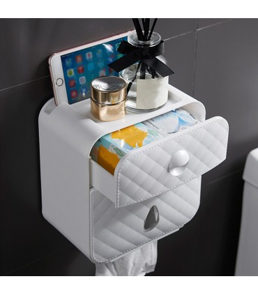 Модерна поставка за тоалетна хартия с рафт и чекмедже