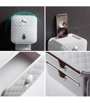 Модерна поставка за тоалетна хартия с рафт и чекмедже