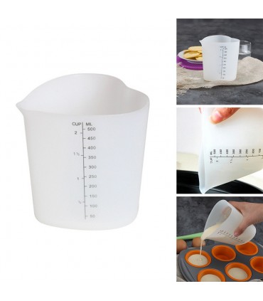 Силиконова мерителна чаша/мензура, 500 мл.