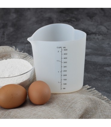 Силиконова мерителна чаша/мензура, 500 мл.