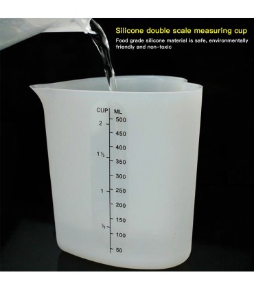 Силиконова мерителна чаша/мензура, 500 мл.