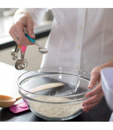 Метални мерителни лъжички и чашки с цветни силиконови дръжки