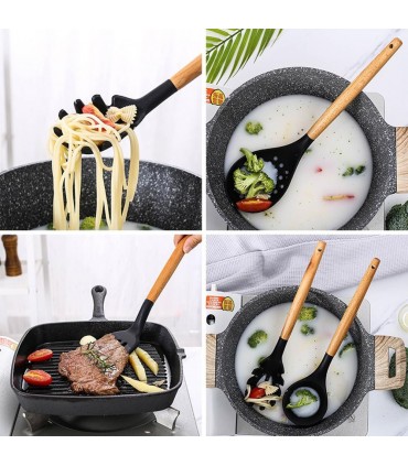 Комплект от 12бр силиконови кухненски прибори с поставка