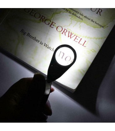 Джобна златарска мощна ръчна лупа лед осветление 40Х за четене бижута