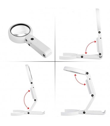 Мощна ръчна лупа с лед осветление 10Х стъклена за четене работа