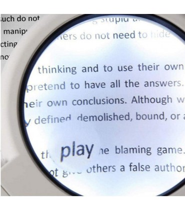 Мощна ръчна лупа с лед осветление 10Х стъклена за четене работа