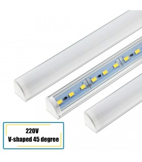 ЪГЛОВ АЛУМИНИЕВ ПРОФИЛ С LED ЛЕНТА 220V