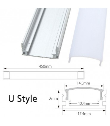 U-образен алуминиев профил с лед осветление