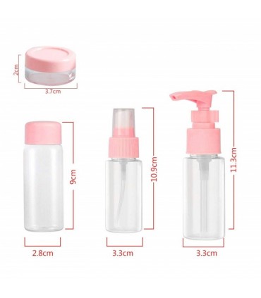 КОМПЛЕКТ 6 БРОЯ КОЗМЕТИЧНИ ШИШЕНЦА ЗА ПЪТУВАНЕ В НЕСЕСЕР