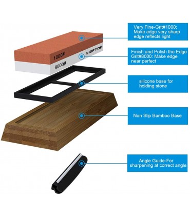 Японски брус за заточване на ножове с дървена стойка